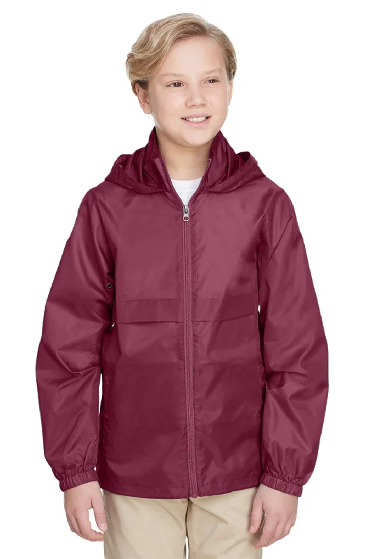 Team 365 Youth Zone Protect Water Resistant Full Zip Hooded Jacket - Maroon Insulated Jacket Fitted Jacket Loose Jacket Team 365 Youth Zone Protect Water Resistant Full Zip Hooded Jacket - Maroon Insulated Jacket Fitted Jacket Loose Jacket