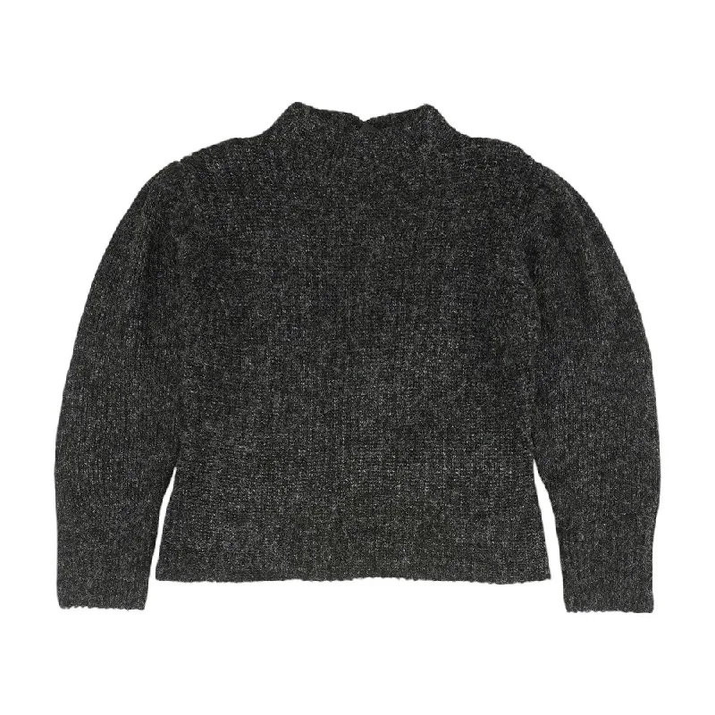 Black Solid Crewneck Sweater Herringbone Houndstooth Plaid