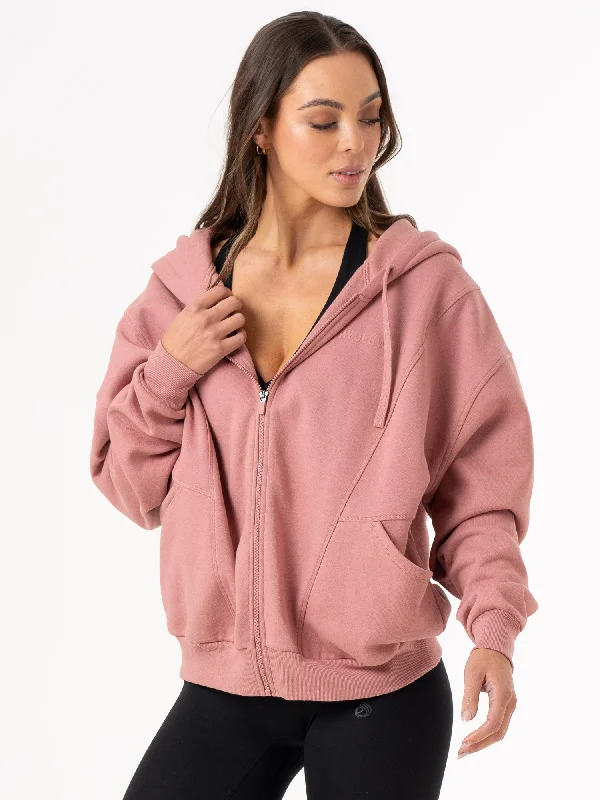 Unisex Track Jacket - Dusty Pink Faux Fur Fabric Real Fur Fabric Shearling Fabric