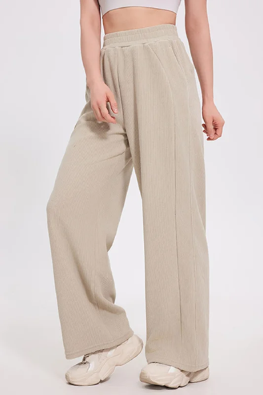 Hazel Blues® |  Basic Bae Elastic Waist Wide Leg Pants Cozy Full-Length Pants