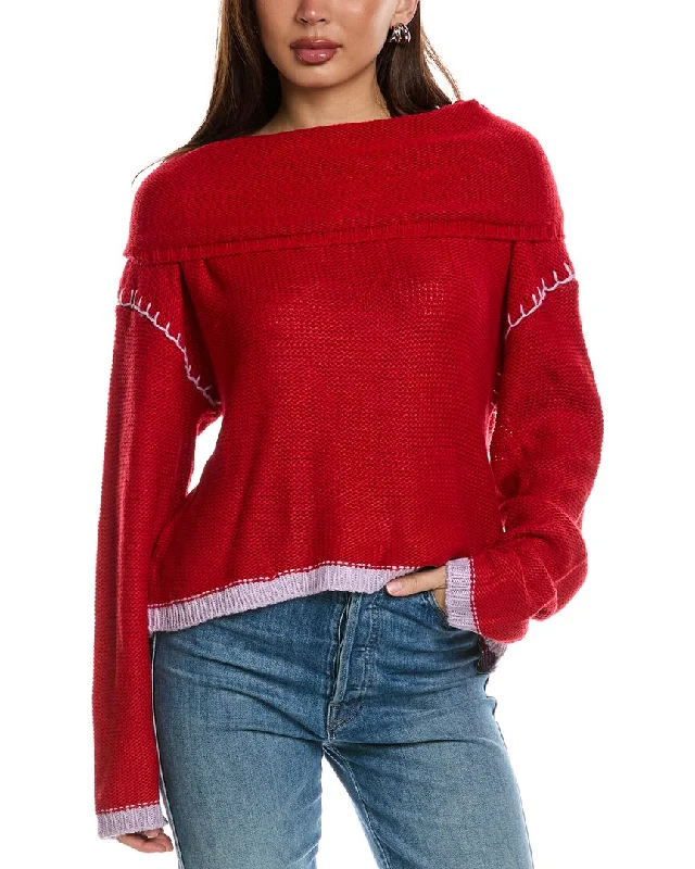 Driftwood Cowl Neck Sweater Seamless Knitted Crochet