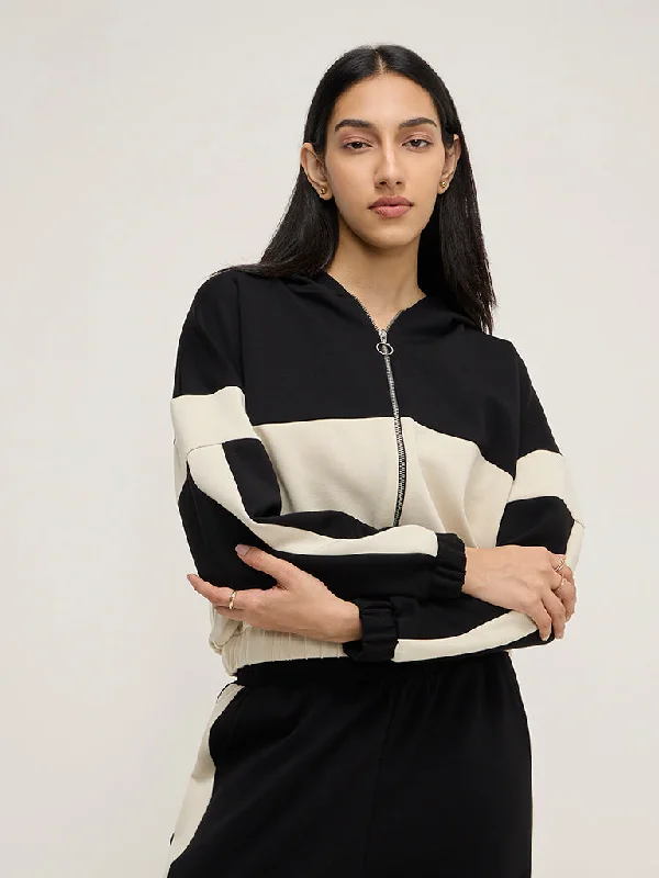 LOV Black Colour-Blocked Jacket Fleece Jacket Down Jacket Parka