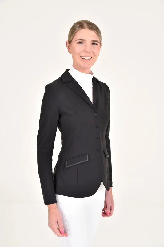 Zip Riding Jacket w Inserts - Black Wool Jacket Cashmere Jacket Tweed Jacket
