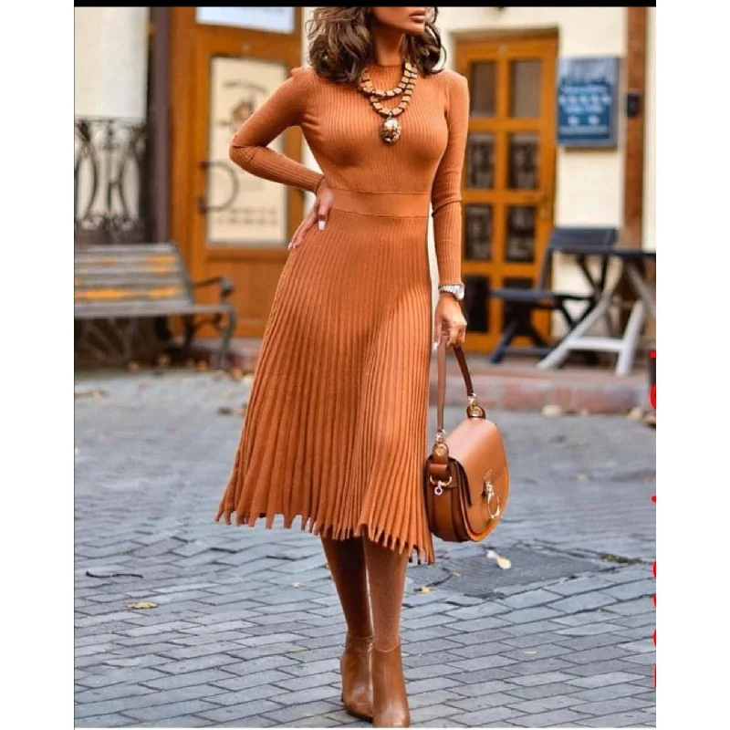 Tracy Sweater Dress Real Fur Shearling Chenille