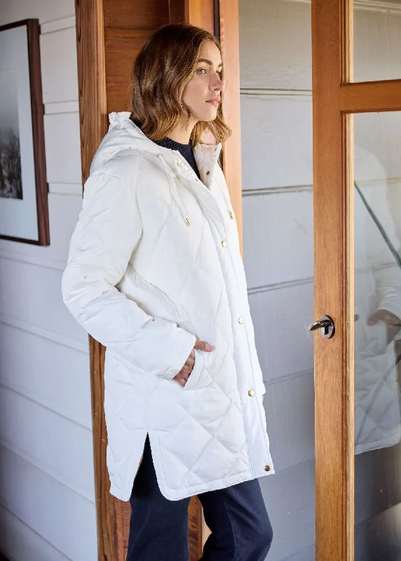 ST IRINA - Quilted Hooded Puffer Jacket for Women (WINTER WHITE) Anorak Shell Jacket Lightweight Jacket ST IRINA - Quilted Hooded Puffer Jacket for Women (WINTER WHITE) Anorak Shell Jacket Lightweight Jacket