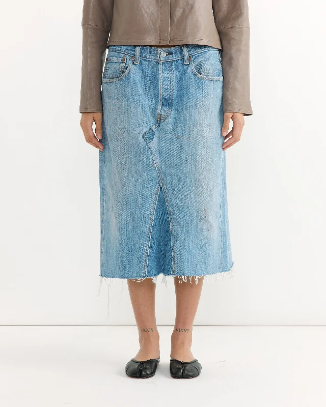 Reworked Vintage Skirt in Vintage Indigo denim skirt trendy