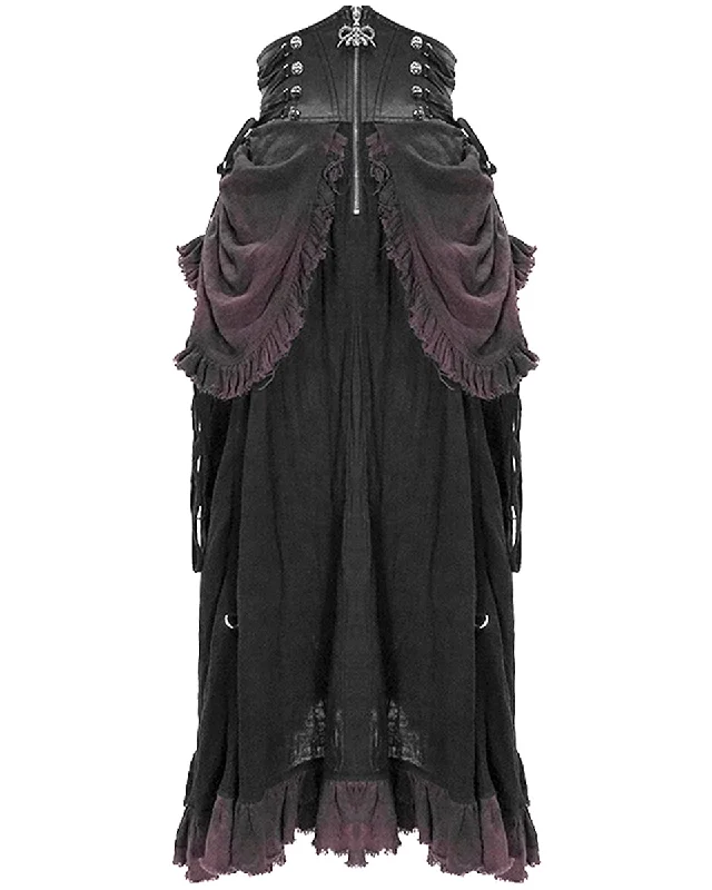 Devil Fashion Tithonia Steampunk Skirt - Black & Red wrap skirt elegant