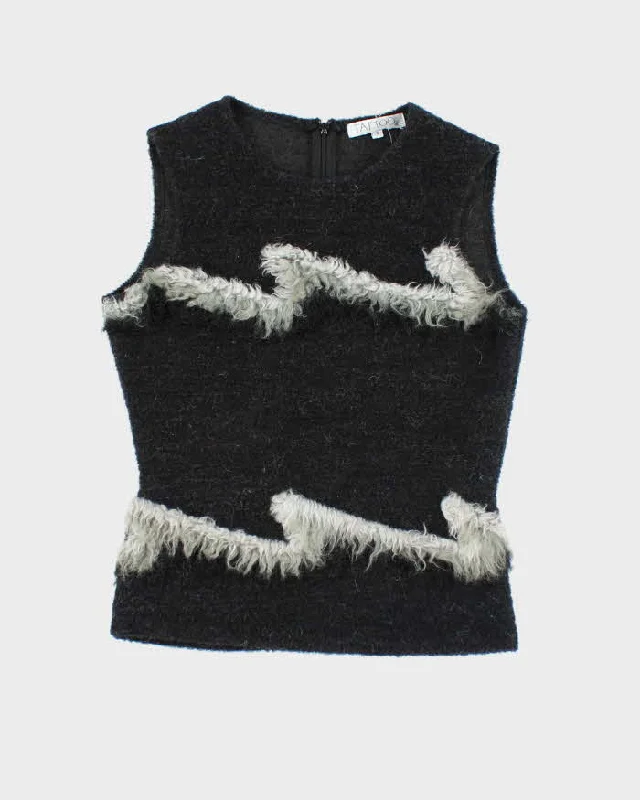 Vintage 90's Tattoo Sleeveless Knit Sweater - S Soft Cozy Warm