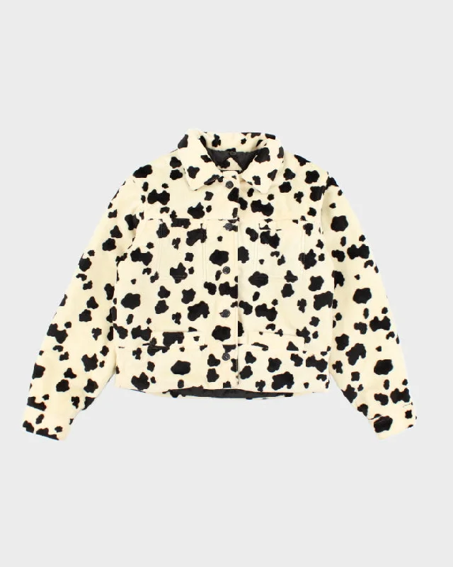Vintage Y2K Dollhouse Cow Print Lined Collared Jacket - M Front Pockets Side Pockets Patch Pockets Vintage Y2K Dollhouse Cow Print Lined Collared Jacket - M Front Pockets Side Pockets Patch Pockets