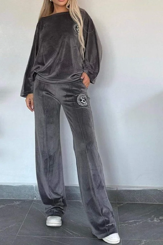 Hazel Blues® |  Boat Neck Long Sleeve Top and Pants Set Soft Stretch Trousers