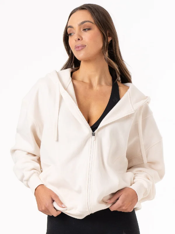 Unisex Track Jacket - Off White Fleece Jacket Down Jacket Parka