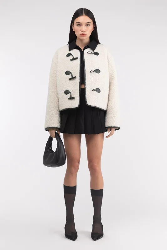 SHERPA JACKET WITH TOGGLE FRONT Belted Jacket Elasticated Jacket Padded Jacket