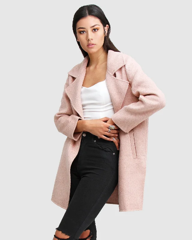 NEW FIT Ex-Boyfriend Wool Blend Oversized Jacket - Blush Front Pockets Side Pockets Patch Pockets NEW FIT Ex-Boyfriend Wool Blend Oversized Jacket - Blush Front Pockets Side Pockets Patch Pockets