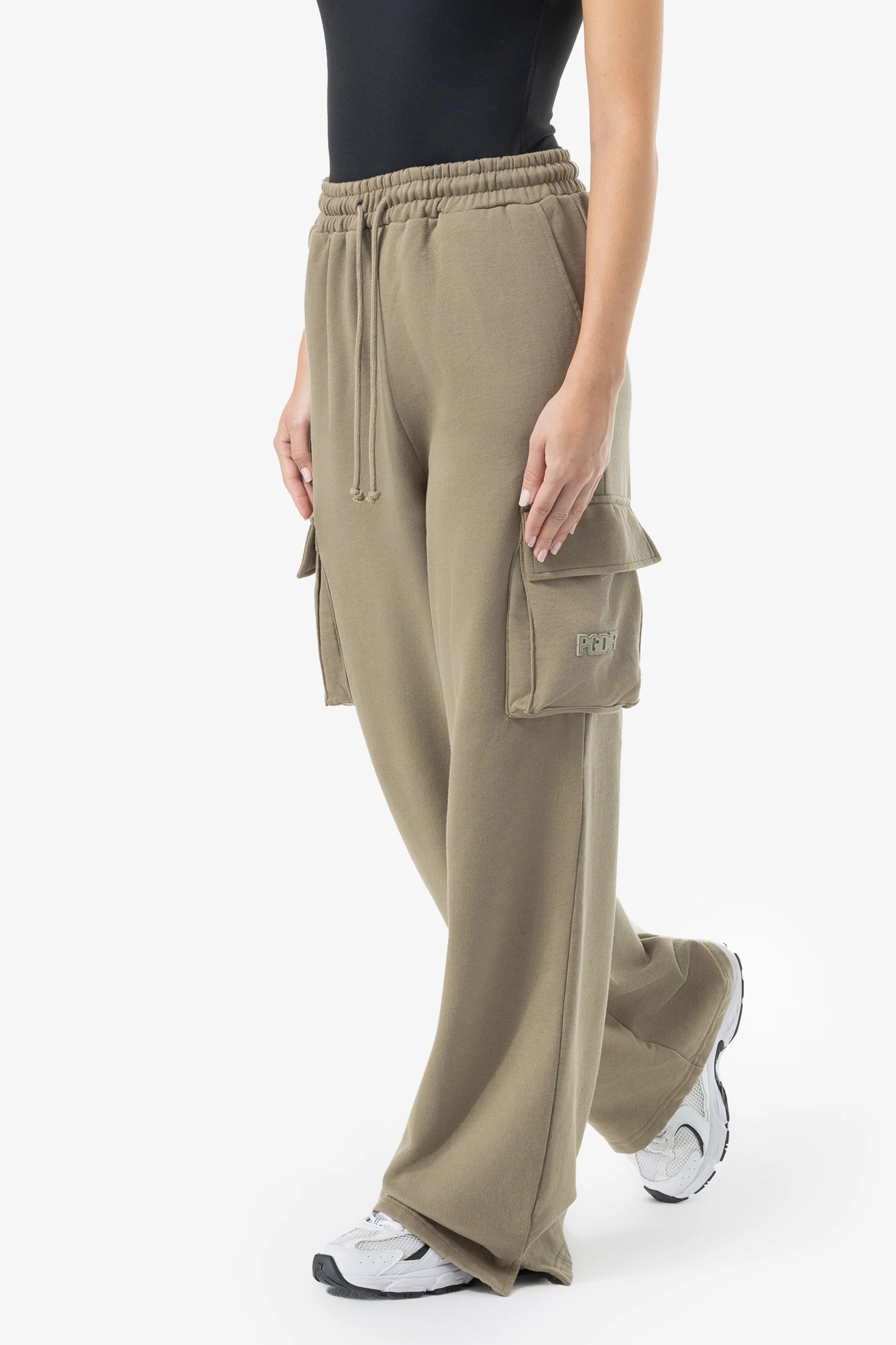 Namy Cargo Sweat Pants Washed Desert Taupe Casual Plaid Pants
