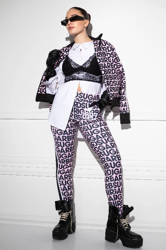Pampali Pink&Black Monogram pants Sleek Black Pants