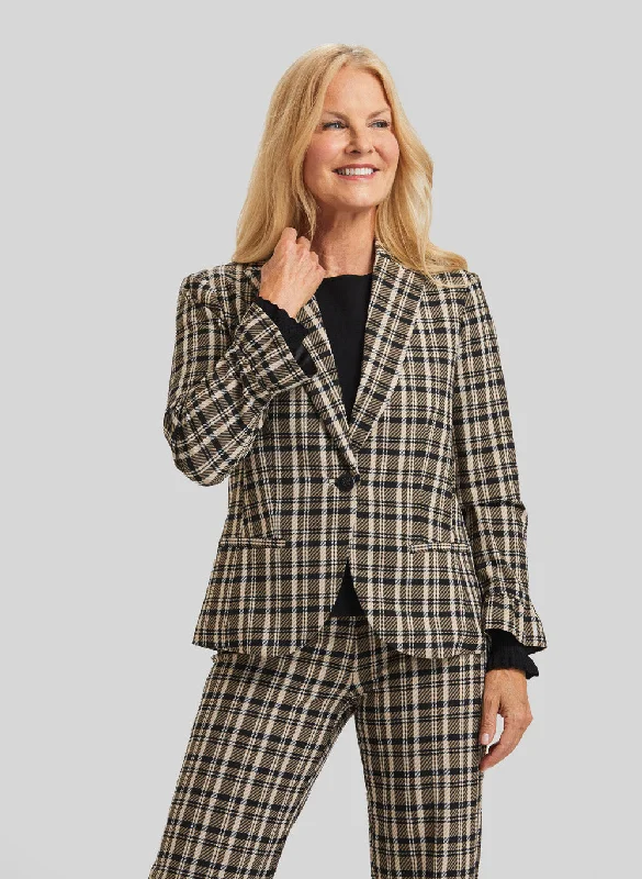 Plaid Jacket w/ Ruffled Sleeve Rayon Jacket Velvet Jacket Corduroy Jacket