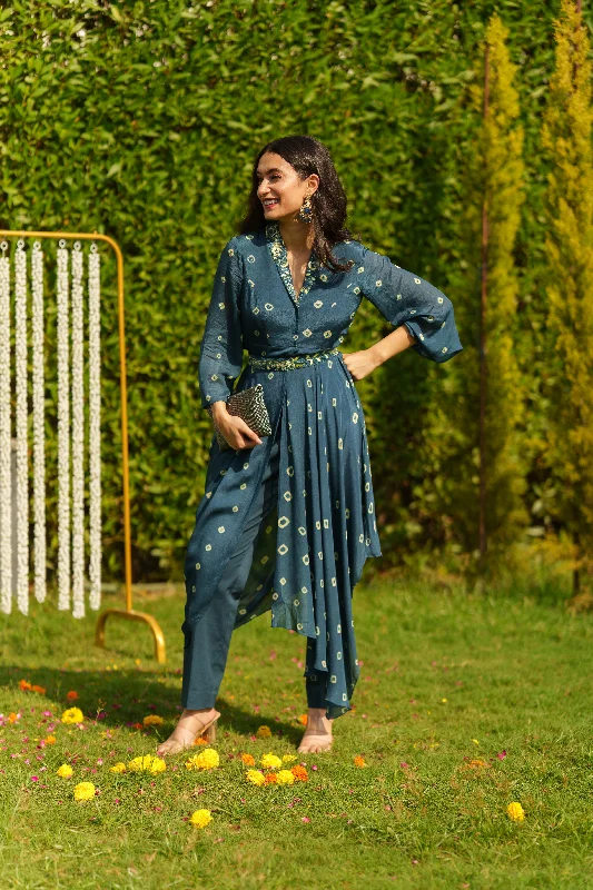 Bandhani Drape Pant Set Stylish Harem Pants