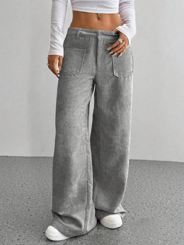 Hazel Blues® |  Wide Leg Pants with Pockets High-Waist Jeans