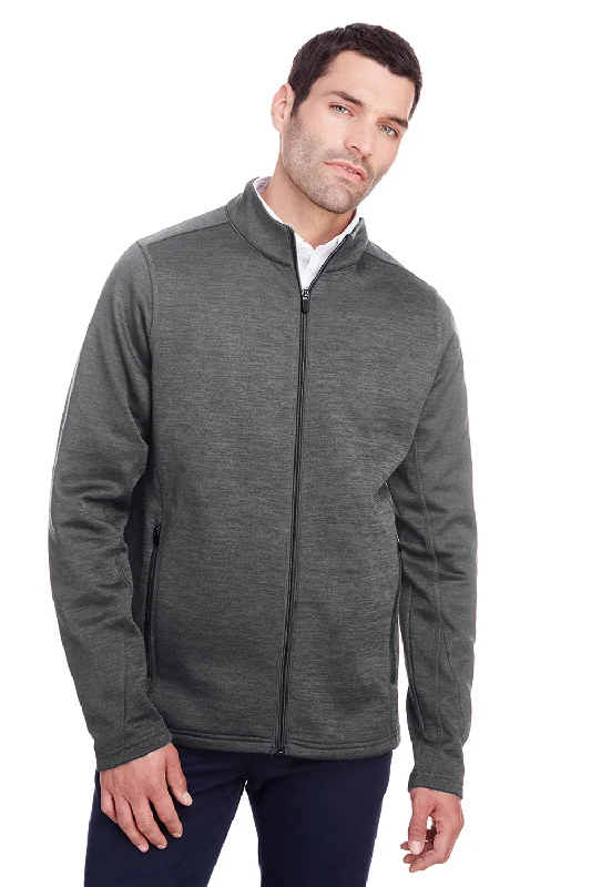North End Mens Flux 2.0 Fleece Water Resistant Full Zip Jacket - Heather Carbon Grey/Black Satin Jacket Silk Jacket Chiffon Jacket
