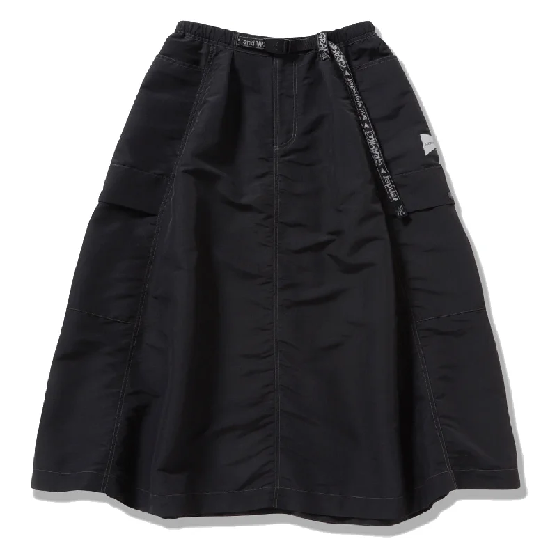 Gramicci x And Wander Ripstop Voyager Skirt Black elastic waist skirt