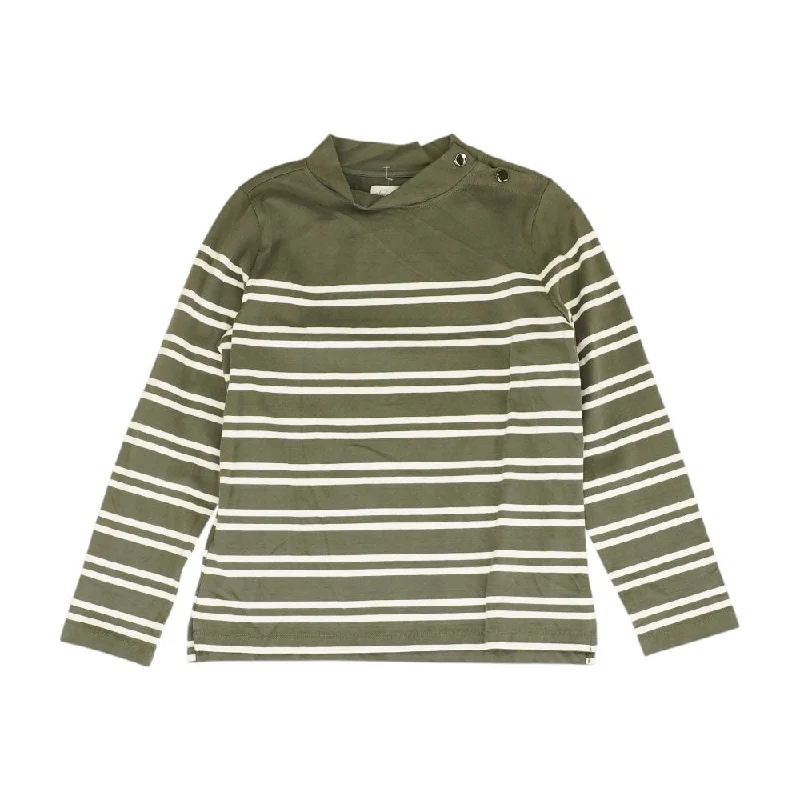 Green Striped Sweater Elegant Classic Vintage