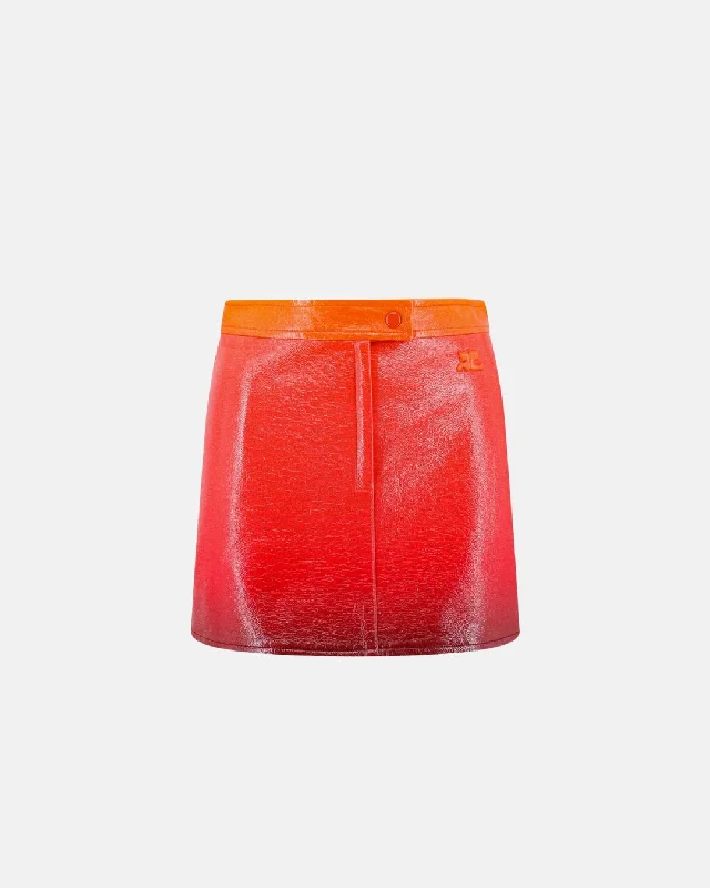 Courreges Skirt Gradient Sunset Vinyl velvet skirt sumptuous