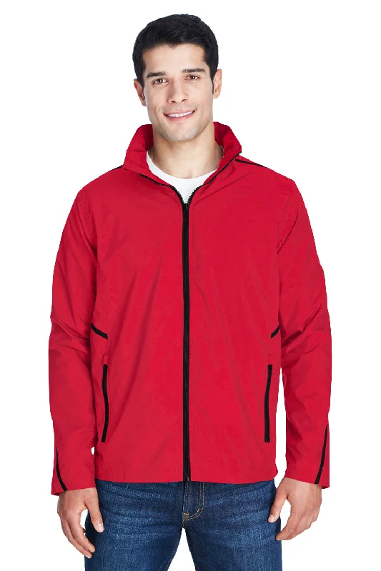 Team 365 Mens Conquest Wind & Water Resistant Full Zip Hooded Jacket - Red Hoodie Zip-Up Jacket Button-Up Jacket Team 365 Mens Conquest Wind & Water Resistant Full Zip Hooded Jacket - Red Hoodie Zip-Up Jacket Button-Up Jacket