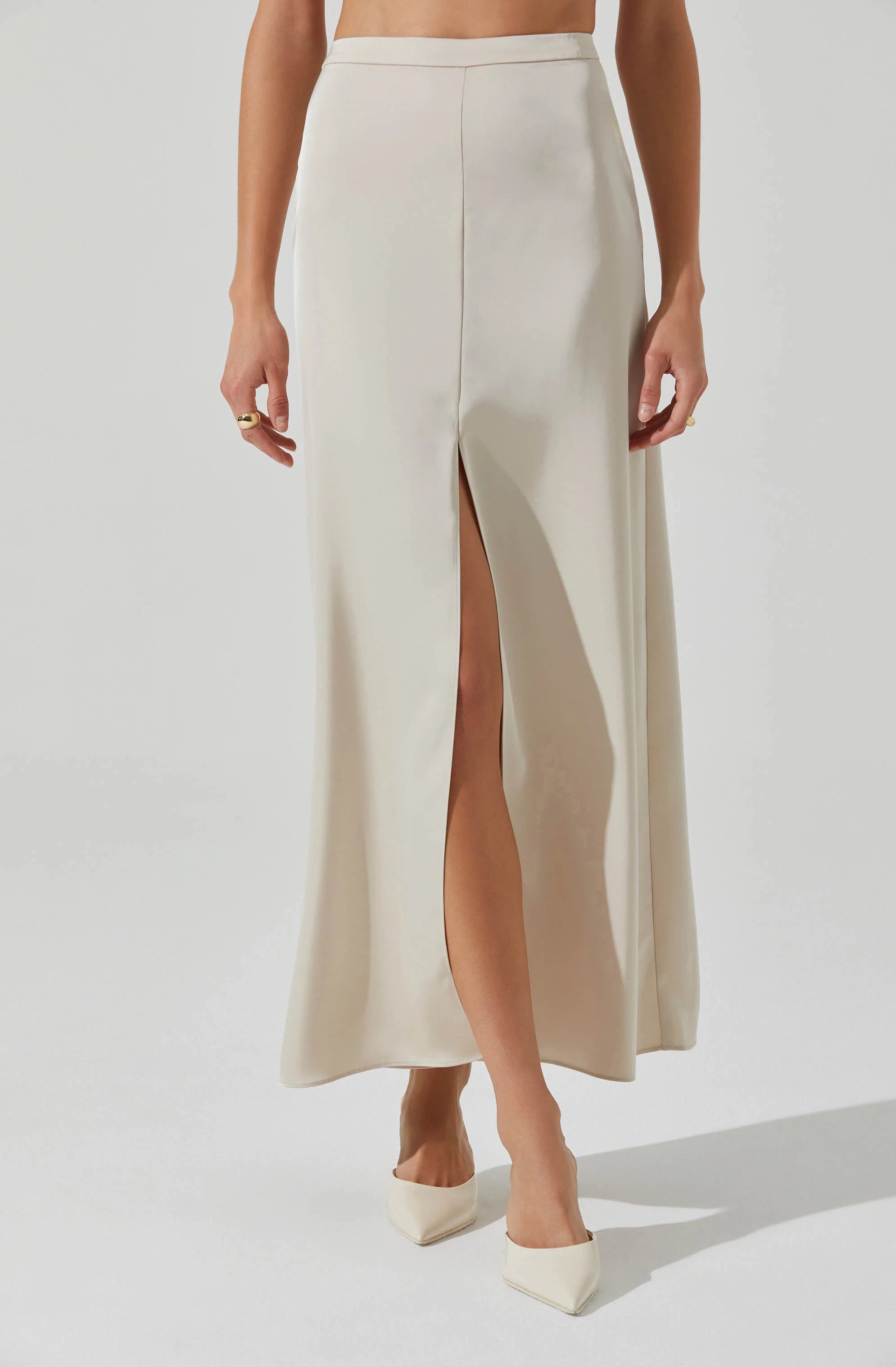 Vitella Satin Maxi Skirt chiffon skirt lightweight