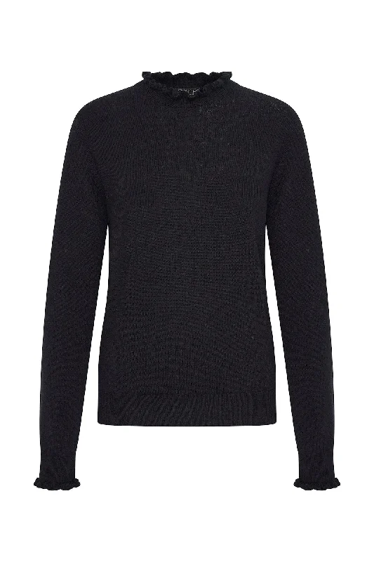 Zilch Black High Neck Sweater Elasticated Padded Insulated