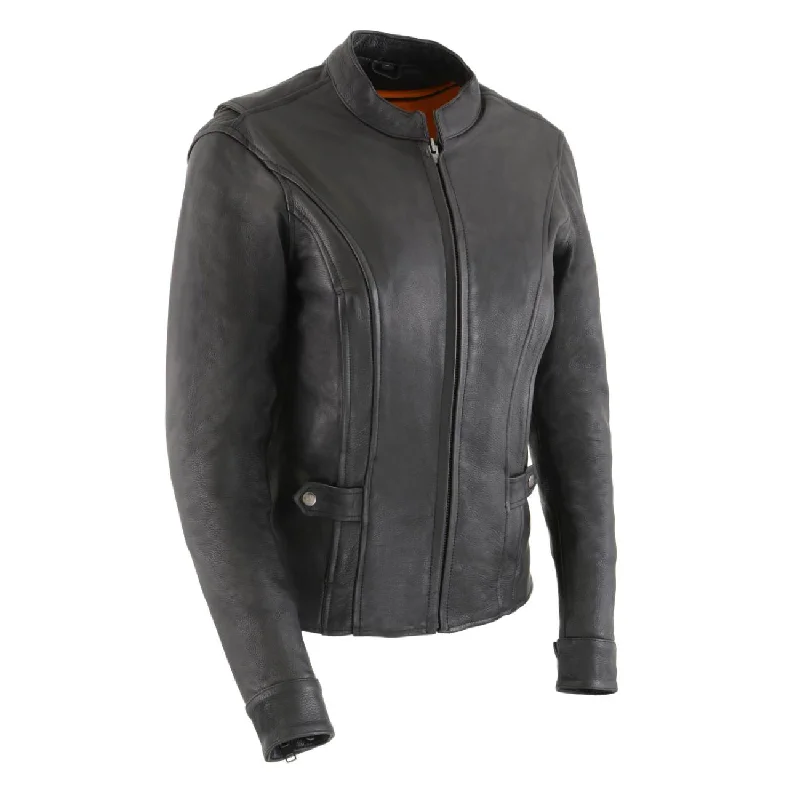 Milwaukee Leather MLL2530 Women's Vented Black Leather Scooter Jacket Jacket Blazer Coat Milwaukee Leather MLL2530 Women's Vented Black Leather Scooter Jacket Jacket Blazer Coat
