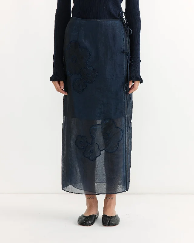 April Skirt in Navy chiffon skirt lightweight