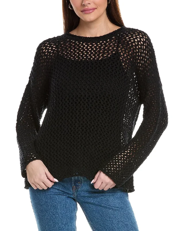 EILEEN FISHER Open Knit Sweater Fitted Slim Tailored