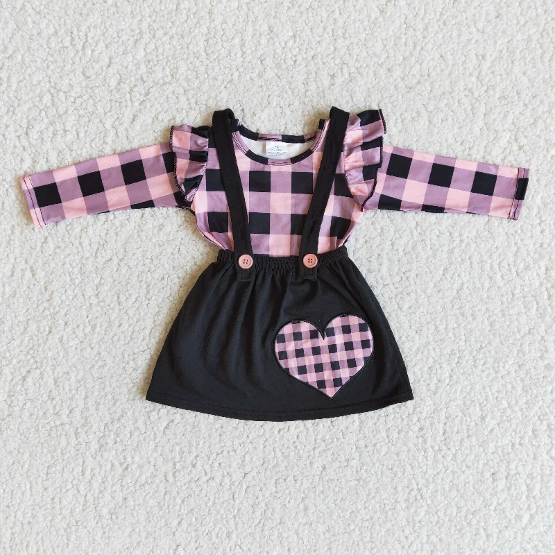 Valentine's Day love embroidered black strap skirt belted skirt waist