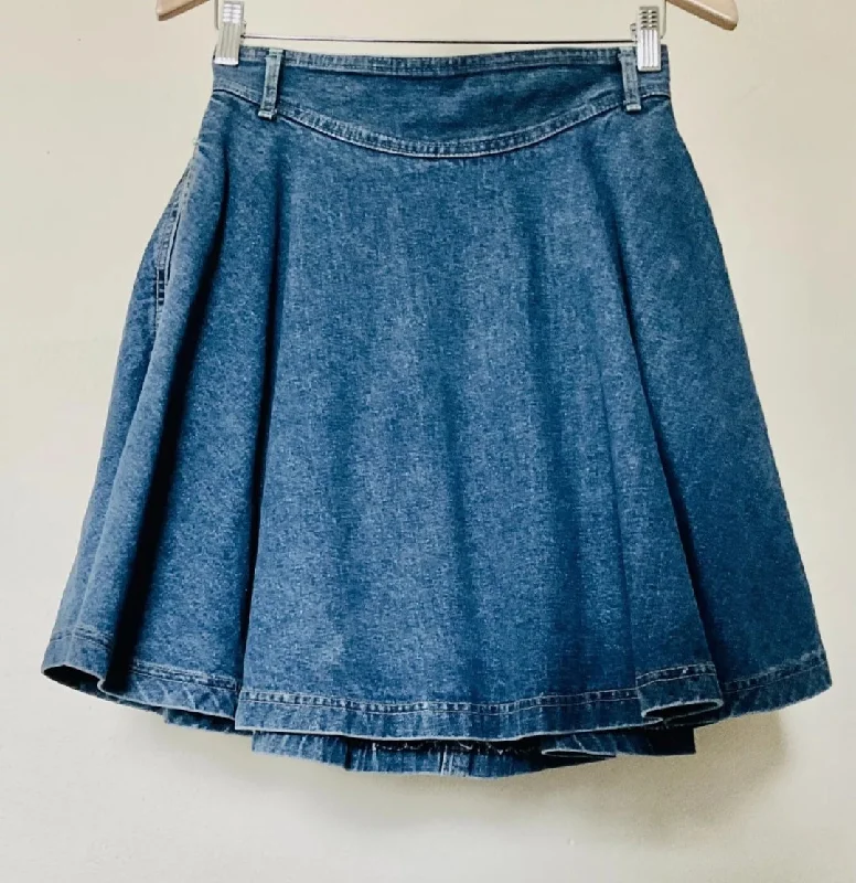 Vintage PIONEER 80s Denim Circle Mini Skirt – Western Cowgirl Style – AU Sz 12-14 (M-L) silk skirt luxurious