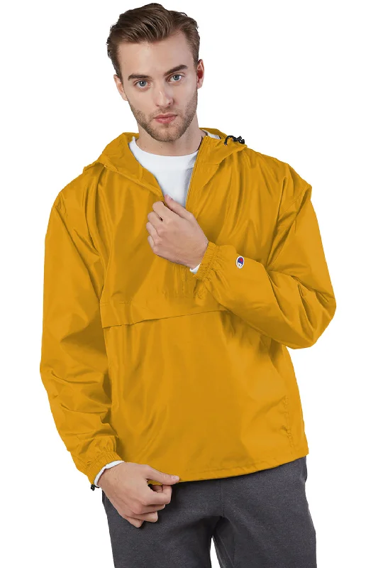 Champion Mens Packable Wind & Water Resistant Anorak 1/4 Zip Hooded Jacket - Gold Corduroy Jacket Velvet Jacket Brocade Jacket Champion Mens Packable Wind & Water Resistant Anorak 1/4 Zip Hooded Jacket - Gold Corduroy Jacket Velvet Jacket Brocade Jacket