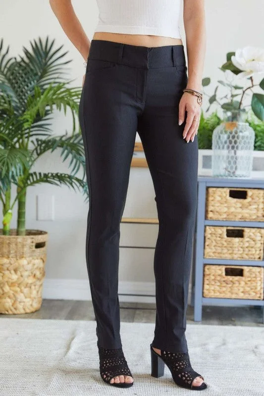 Hazel Blues® |  ADORA Mid Rise Skinny Pants Formal Dress Pants