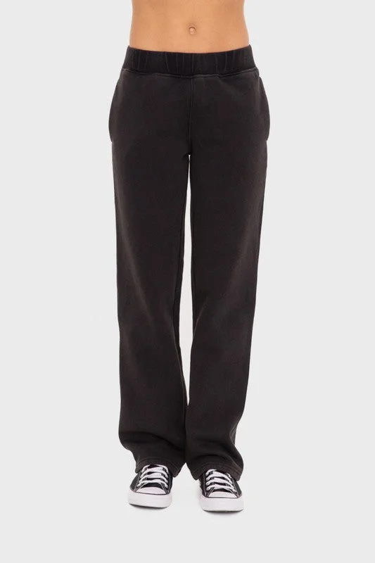 Hazel Blues® |  Mono B Elastic Waist Fleece Pants with Pockets Comfortable Cargo Pants