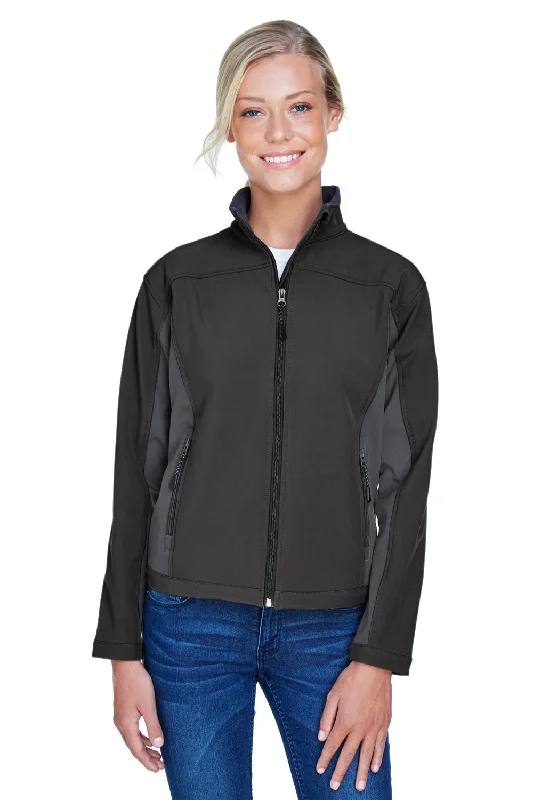 Devon & Jones Womens Wind & Water Resistant Full Zip Jacket - Black/Dark Grey - Closeout Ribbed Jacket Pleated Jacket Ruffled Jacket Devon & Jones Womens Wind & Water Resistant Full Zip Jacket - Black/Dark Grey - Closeout Ribbed Jacket Pleated Jacket Ruffled Jacket