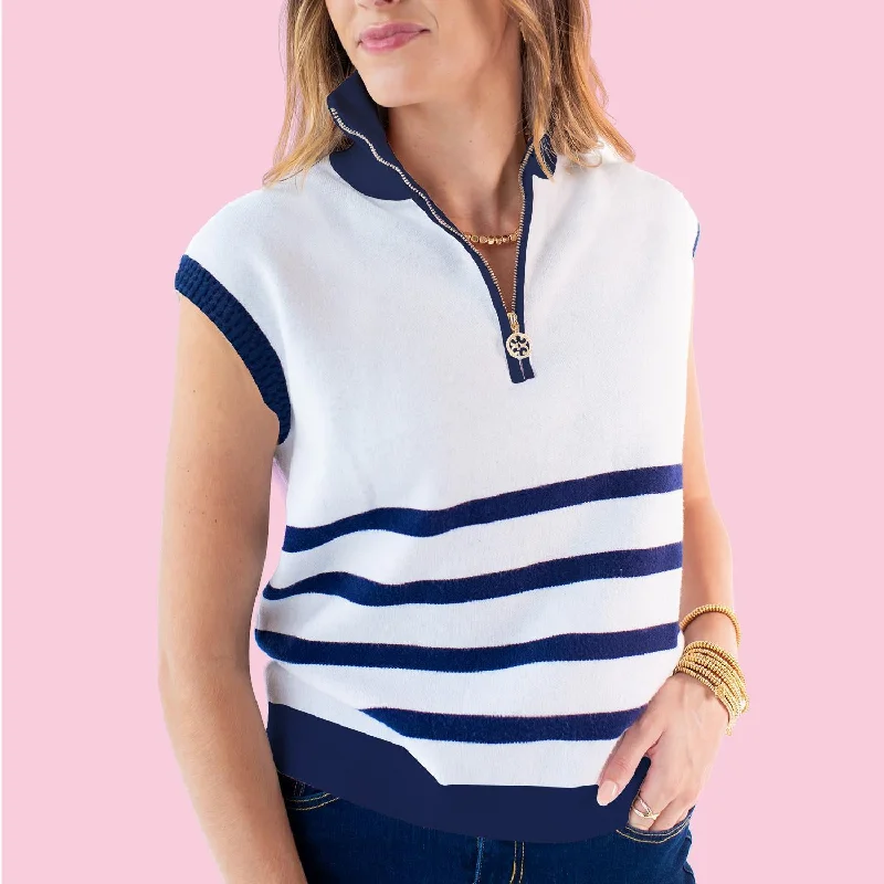 Celia Stripe Sweater Elegant Classic Vintage