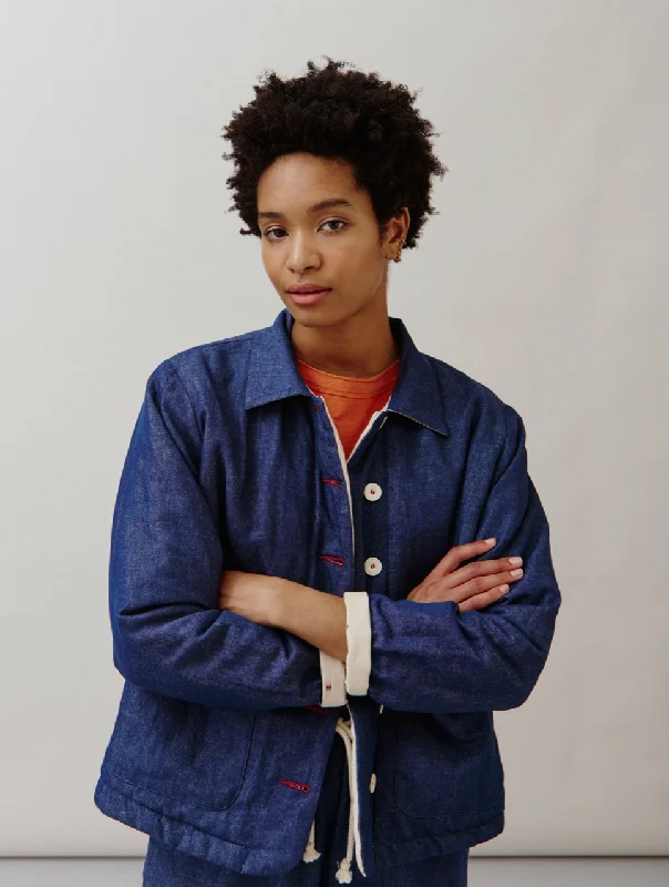 Sideline | Dawn Jacket | Reversible Ecru/Indigo Lace Jacket Ribbed Jacket Sequined Jacket