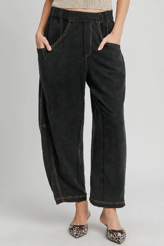Hazel Blues® |  Umgee Elastic Waist Baggy Fit Pants with Pockets Classic Chino Pants
