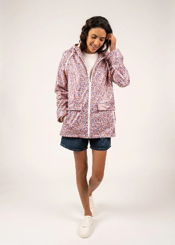 ST GABRIELLE - Waterproof Patterned Rain Jacket with Fancy Drawstrings (CAP INDIGO) Nylon Fabric Polyester Fabric Spandex Fabric ST GABRIELLE - Waterproof Patterned Rain Jacket with Fancy Drawstrings (CAP INDIGO) Nylon Fabric Polyester Fabric Spandex Fabric
