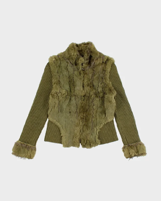 Y2k 00s MaxMara Faux Fur Knit Zip-up Jacket - S Cotton Fabric Linen Fabric Terry Fabric Y2k 00s MaxMara Faux Fur Knit Zip-up Jacket - S Cotton Fabric Linen Fabric Terry Fabric