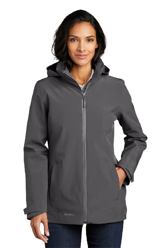 Eddie Bauer Womens WeatherEdge 3-in-1 Water Resistant Full Zip Hooded Jacket - Steel Grey/Metal Grey Trench Coat Raincoat Waterproof Jacket Eddie Bauer Womens WeatherEdge 3-in-1 Water Resistant Full Zip Hooded Jacket - Steel Grey/Metal Grey Trench Coat Raincoat Waterproof Jacket