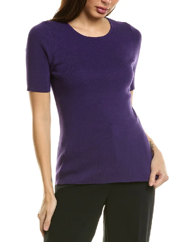 Tahari ASL Sweater Top Terry Blend Velvet Blend Canvas Blend
