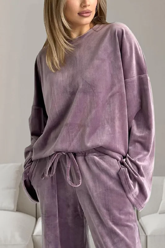 Hazel Blues® | Buttery-Soft Round Neck Long Sleeve Top and Drawstring Pants Set Comfortable Maternity Pants Hazel Blues® | Buttery-Soft Round Neck Long Sleeve Top and Drawstring Pants Set Comfortable Maternity Pants