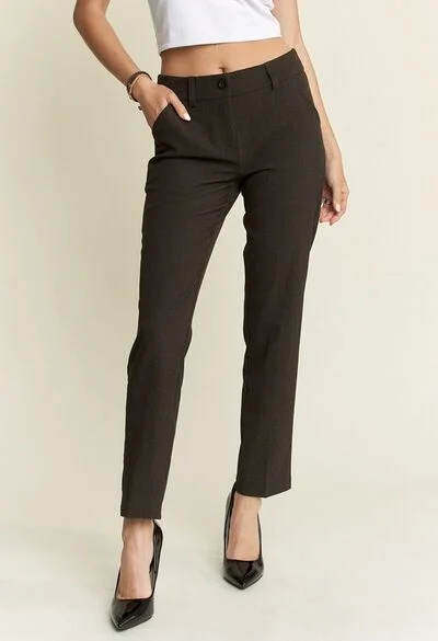 Hazel Blues® |  ADORA Zipper Skinny 2 Pockets Pants Lightweight Linen Pants