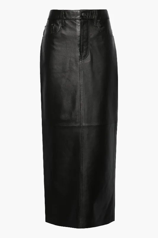 LEATHER COLUMN SKIRT corduroy skirt cozy