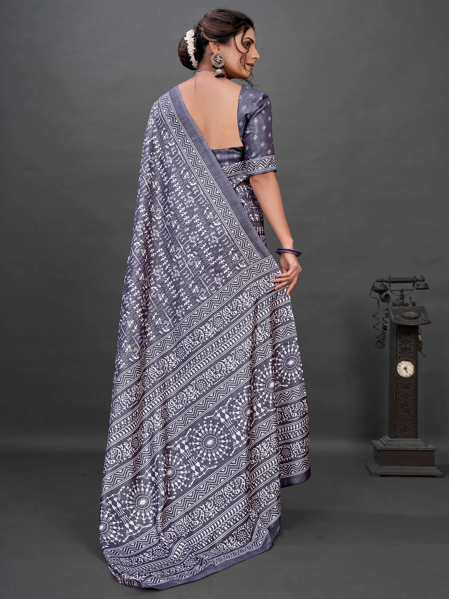 Saree Mall Women's Dola Grey Printed Designer Saree With Blouse Piece-KUMKUM11C Pastel Color Blouse Saree Mall Women's Dola Grey Printed Designer Saree With Blouse Piece-KUMKUM11C Pastel Color Blouse