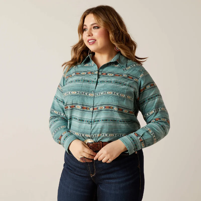 Women's Ariat REAL Billie Jean Button Down Shirt #10046043X-- Asymmetrical Pockets Print Women's Ariat REAL Billie Jean Button Down Shirt #10046043X-- Asymmetrical Pockets Print